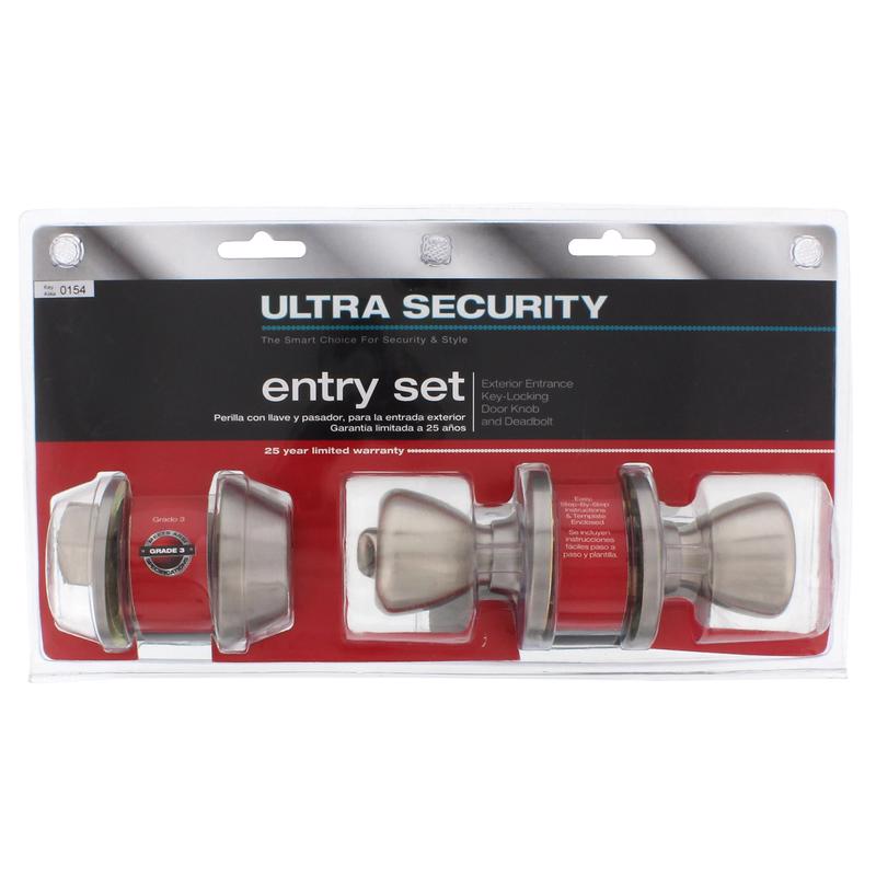 WORLD AND MAIN CRANBURY LLC, Ultra Security Deadbolt and Entry Door Knob KW1 1-3/4 in.