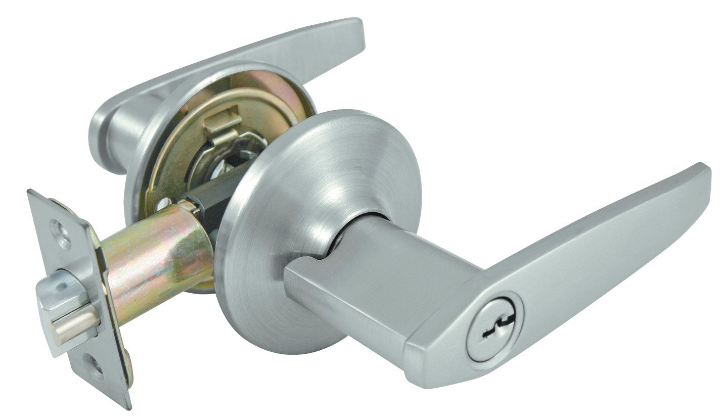 WORLD AND MAIN CRANBURY LLC, Ultra Security Dull Chrome Entry Lever KW1 1-3/4 in.