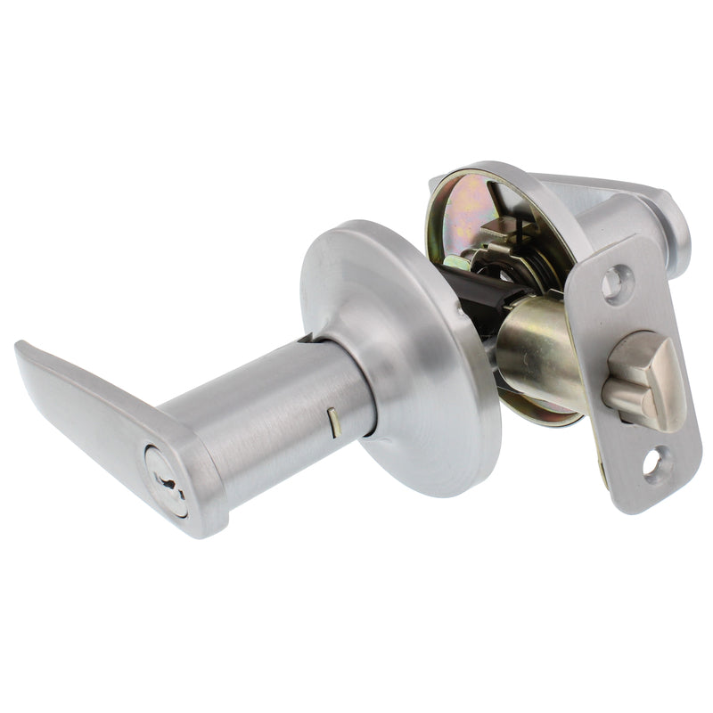 WORLD AND MAIN CRANBURY LLC, Ultra Security Dull Chrome Entry Lever KW1 1-3/4 in.