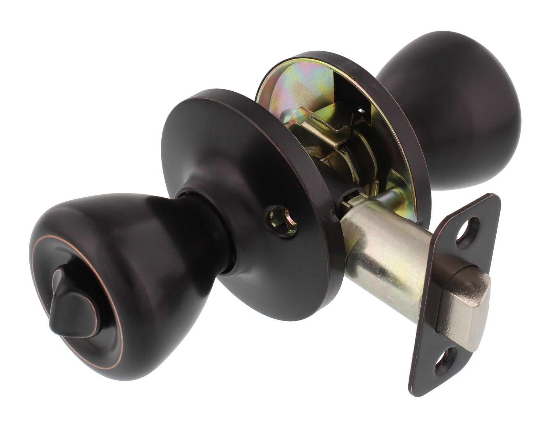 WORLD AND MAIN CRANBURY LLC, Ultra Security Oil Rubbed Bronze Bed and Bath Knob Right or Left Handed