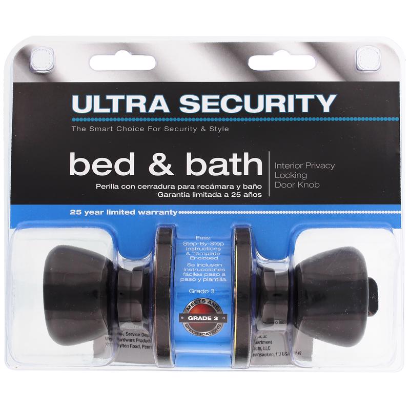 WORLD AND MAIN CRANBURY LLC, Ultra Security Oil Rubbed Bronze Bed and Bath Knob Right or Left Handed