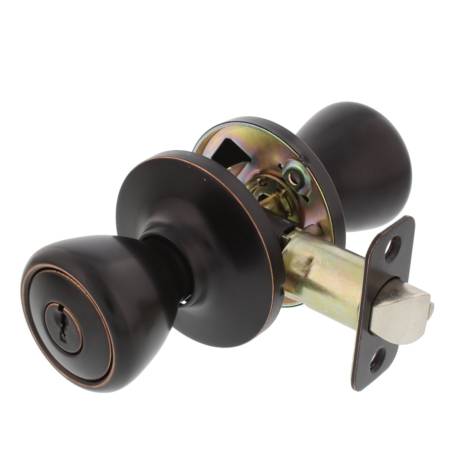 WORLD AND MAIN CRANBURY LLC, Ultra Security Oil Rubbed Bronze Entry Knobs KW1 1-3/4 in.