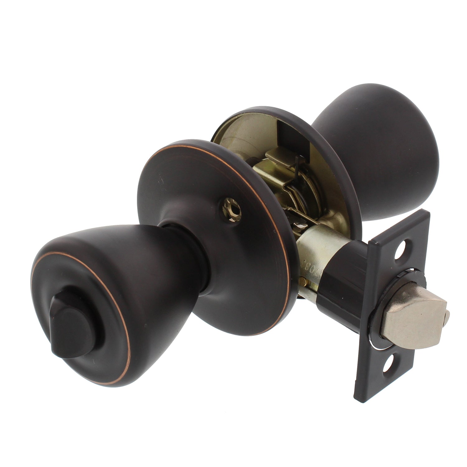 WORLD AND MAIN CRANBURY LLC, Ultra Security Plus Aged Bronze Entry Knobs KW1 1-3/4 in.