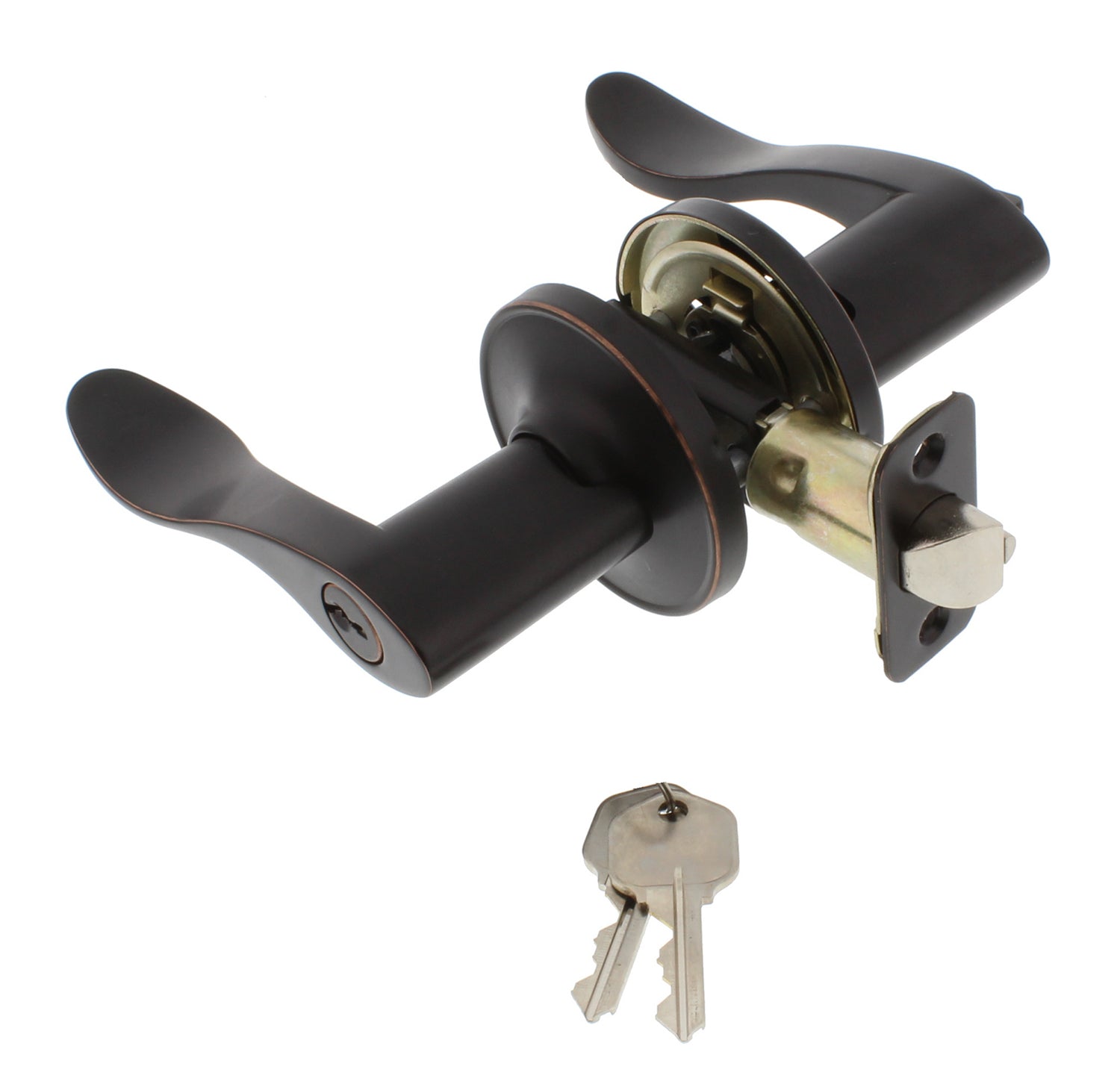 WORLD AND MAIN CRANBURY LLC, Ultra Security Plus Lexington Oil Rubbed Bronze Entry Lever KW1 1-3/4 in.