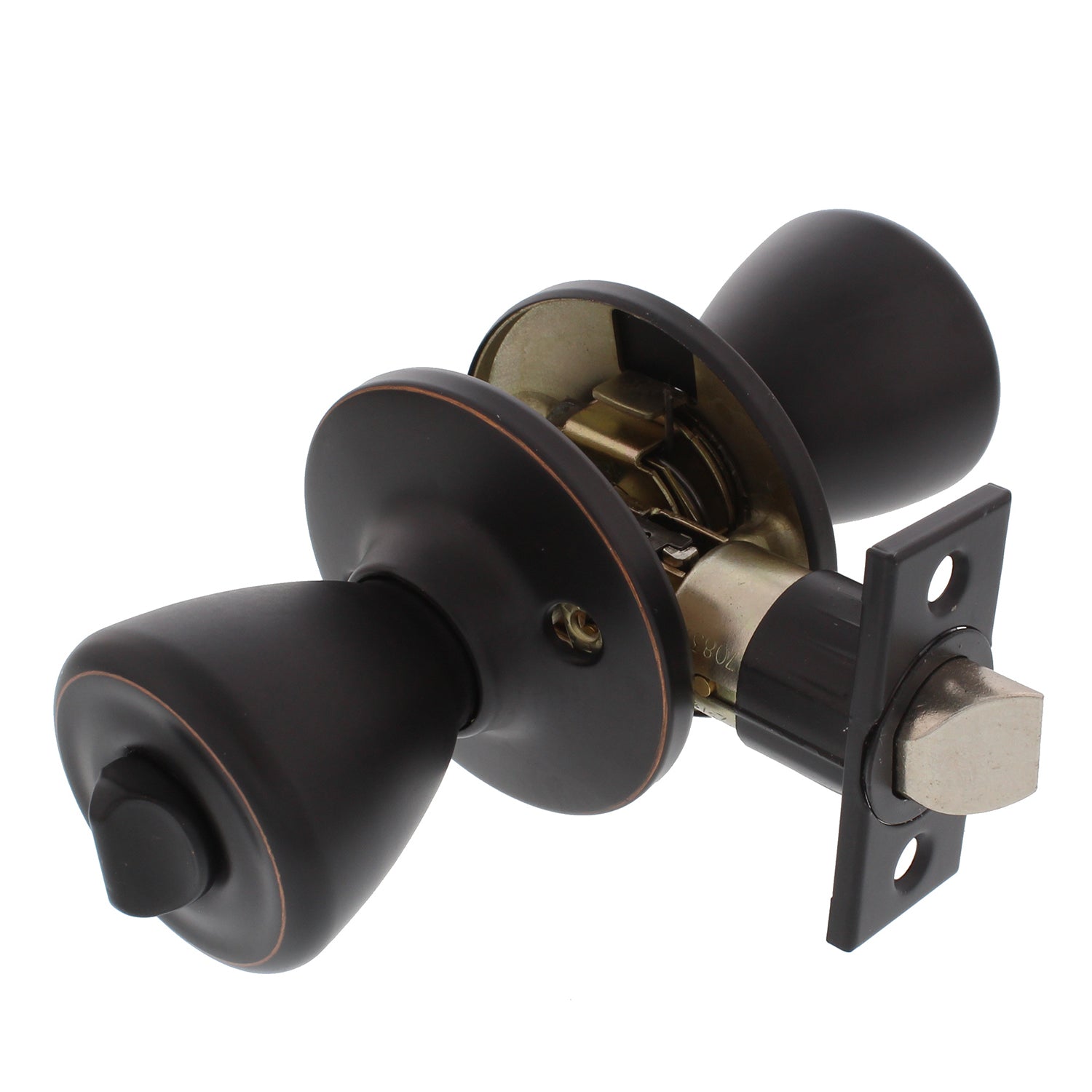 WORLD AND MAIN CRANBURY LLC, Ultra Security Plus Rittenhouse Oil Rubbed Bronze Bed and Bath Knob Right or Left Handed