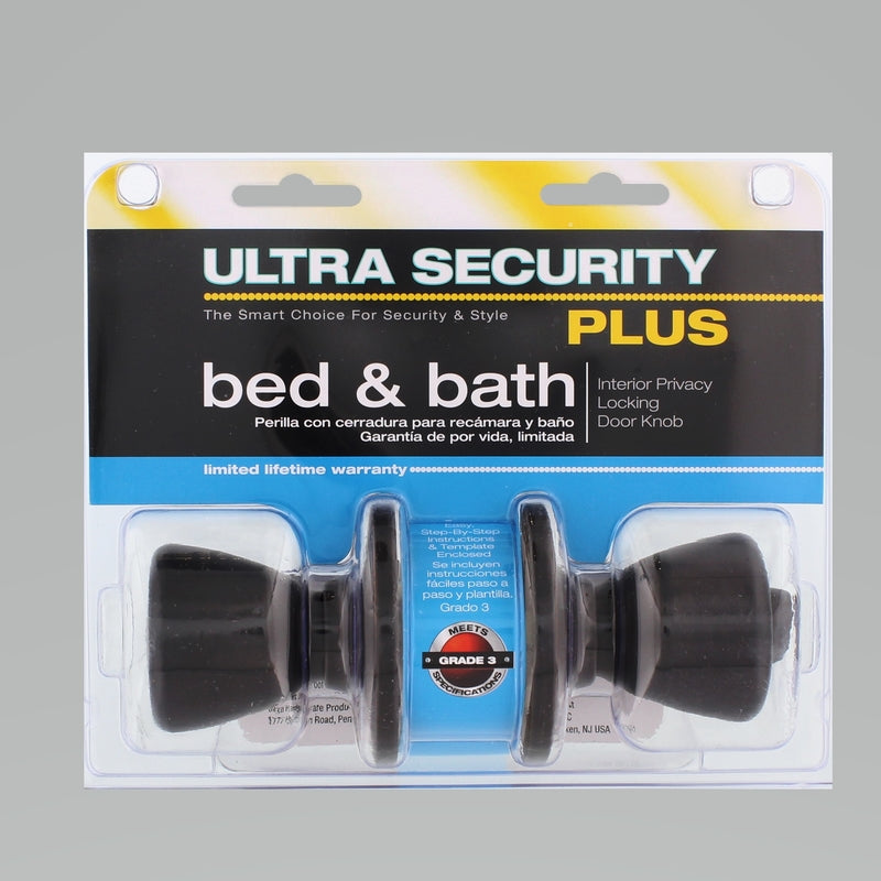 WORLD AND MAIN CRANBURY LLC, Ultra Security Plus Rittenhouse Oil Rubbed Bronze Bed and Bath Knob Right or Left Handed