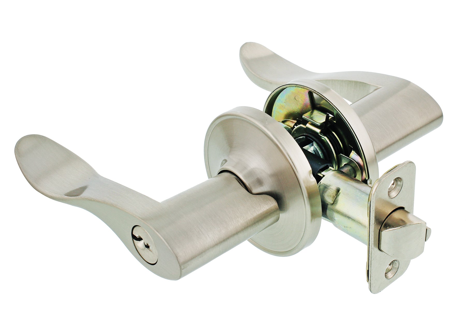 WORLD AND MAIN CRANBURY LLC, Ultra Security Plus Satin Nickel Deadbolt and Entry Door Knob 1-3/4 in.