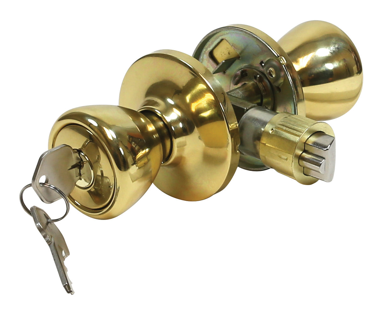 WORLD AND MAIN CRANBURY LLC, Ultra Security Polished Brass Entry Knobs KW1 1-3/4 in.