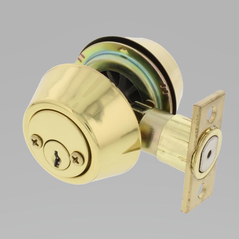 WORLD AND MAIN CRANBURY LLC, Ultra Security Polished Brass Metal Double Cylinder Deadbolt