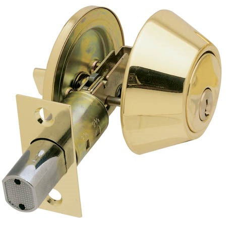 WORLD AND MAIN CRANBURY LLC, Ultra Security Polished Brass Metal Single Cylinder Deadbolt