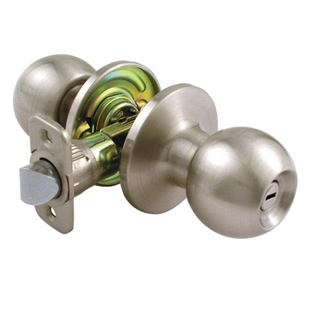 WORLD AND MAIN CRANBURY LLC, Ultra Security Satin Nickel Bed and Bath Knob Right or Left Handed