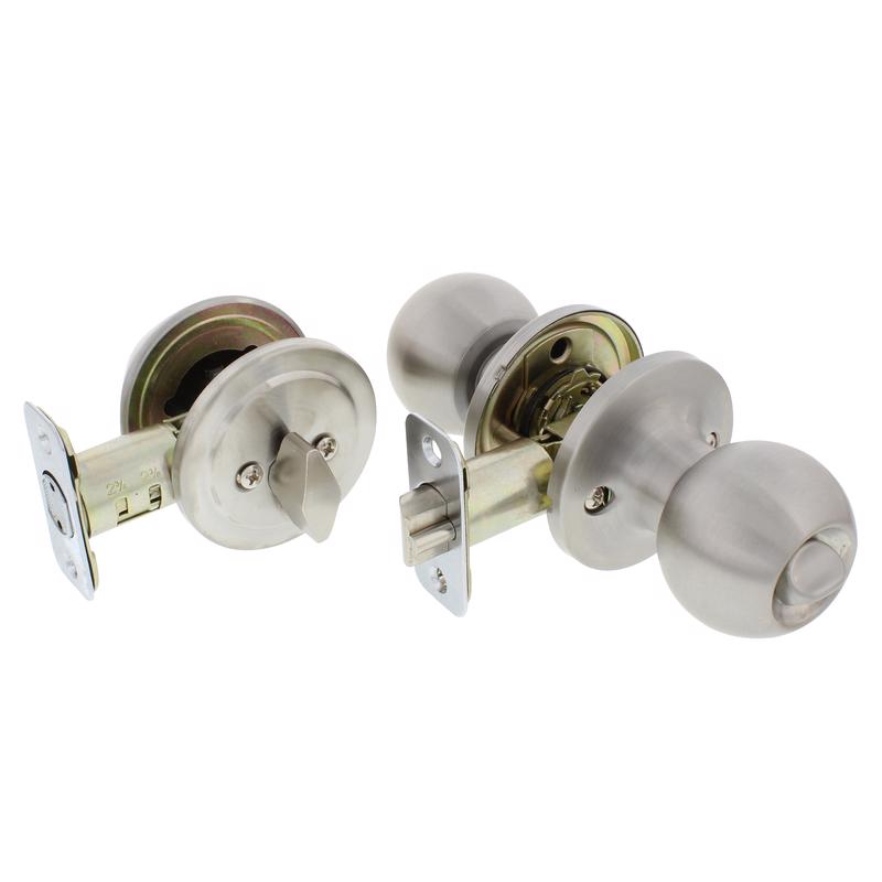 WORLD AND MAIN CRANBURY LLC, Ultra Security Satin Nickel Deadbolt and Entry Door Knob KW1 1-3/4 in.