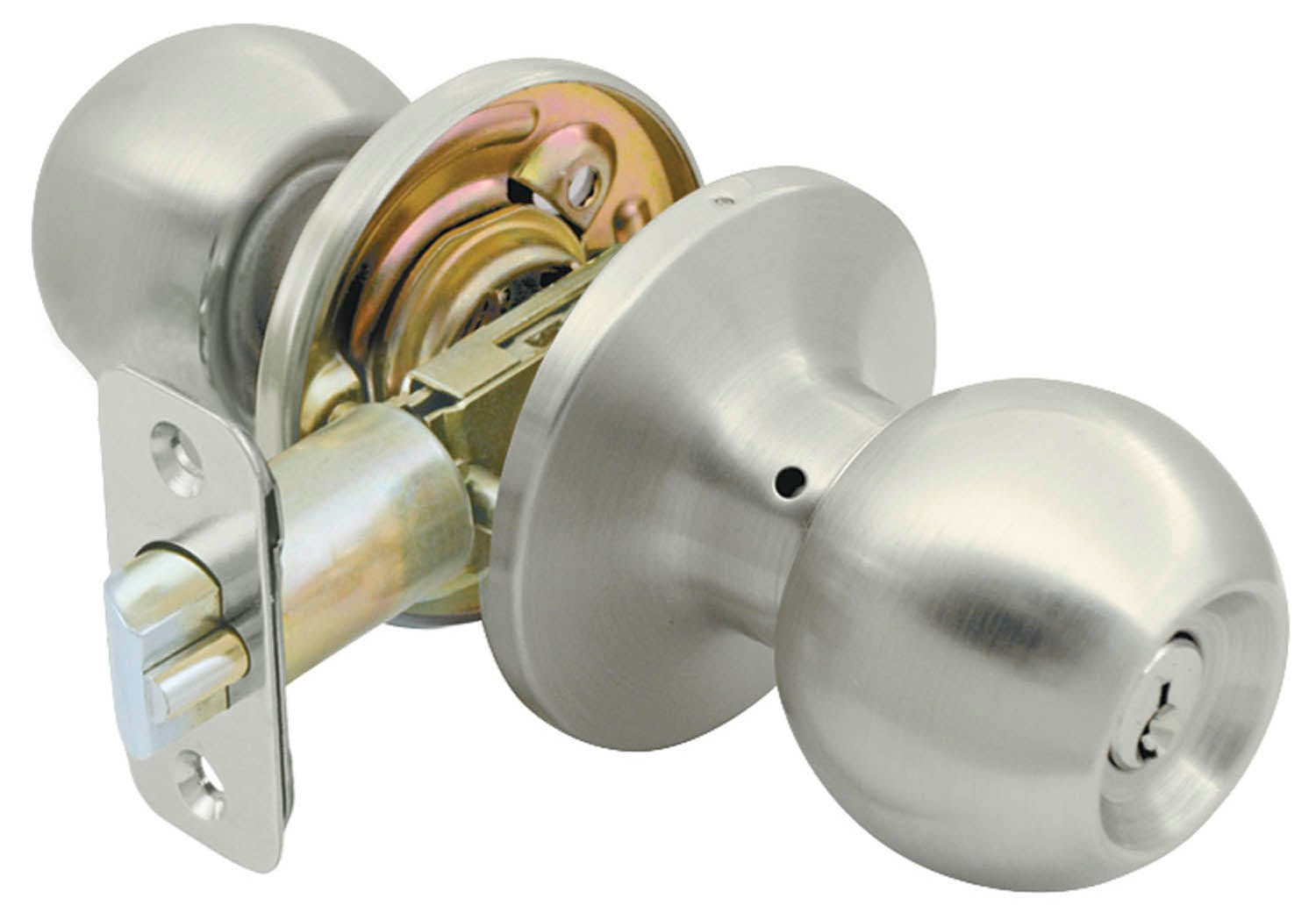 WORLD AND MAIN CRANBURY LLC, Ultra Security Satin Nickel Entry Knobs KW1 1-3/4 in.