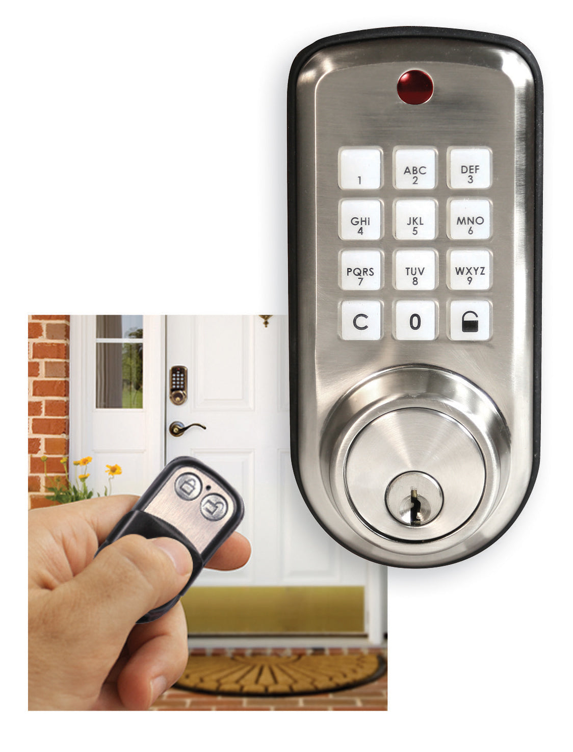 WORLD AND MAIN CRANBURY LLC, Ultra Security Satin Nickel Metal Electronic Deadbolt