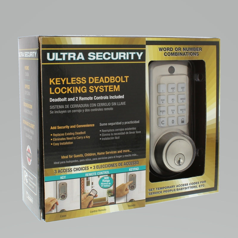 WORLD AND MAIN CRANBURY LLC, Ultra Security Satin Nickel Metal Electronic Deadbolt