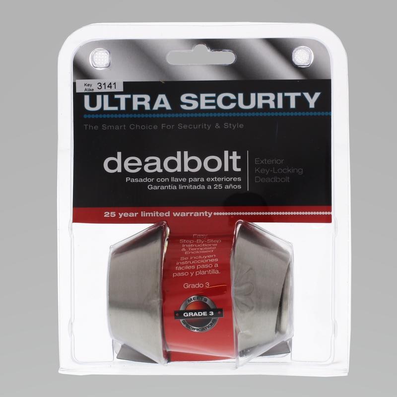 WORLD AND MAIN CRANBURY LLC, Ultra Security Stainless Steel Metal Double Cylinder Deadbolt