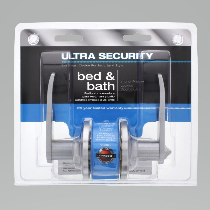 WORLD AND MAIN CRANBURY LLC, Ultra Security Wynnewood Chrome Bed and Bath Lever Right or Left Handed