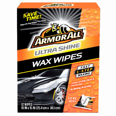 Armor All, Ultra Shine Wax Wipes, 12-Ct.