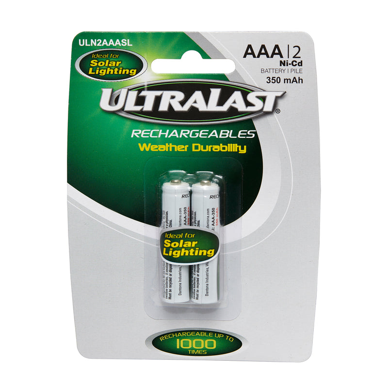 Ultralast, Ultralast Ni-Cad AAA 1.2 volt Solar Rechargeable Battery ULN2AAASL 2 pk