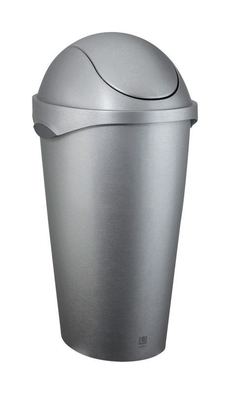 UMBRA USA INC, Umbra 12 gal. Nickel Swing-Top Wastebasket (Pack of 3)