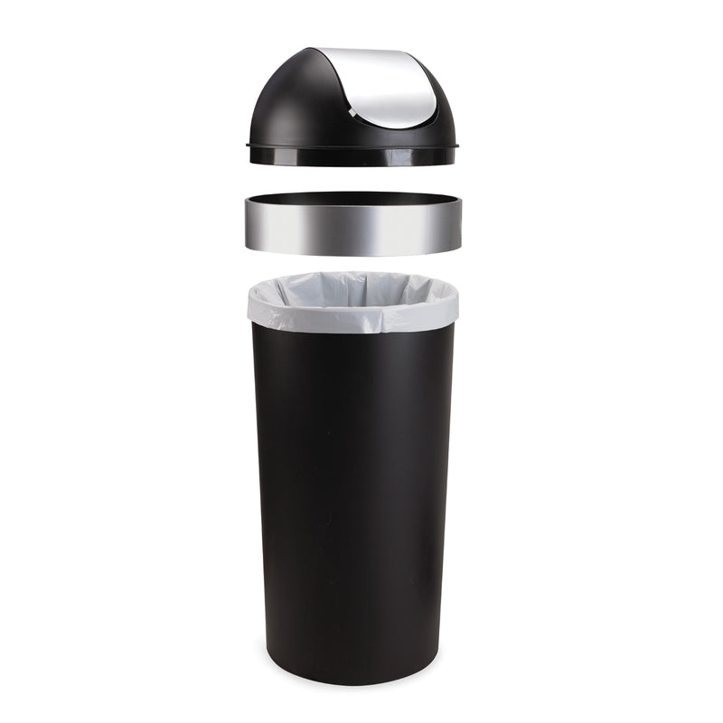 UMBRA USA INC, Umbra 16.4 gal. Black/Silver Venti Wastebasket (Pack of 3)