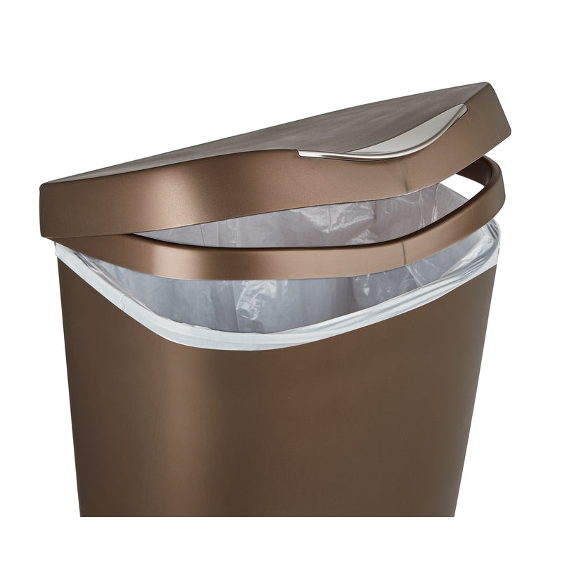 UMBRA USA INC, Umbra Brim 13 gal Bronze Plastic Step On Trash Can