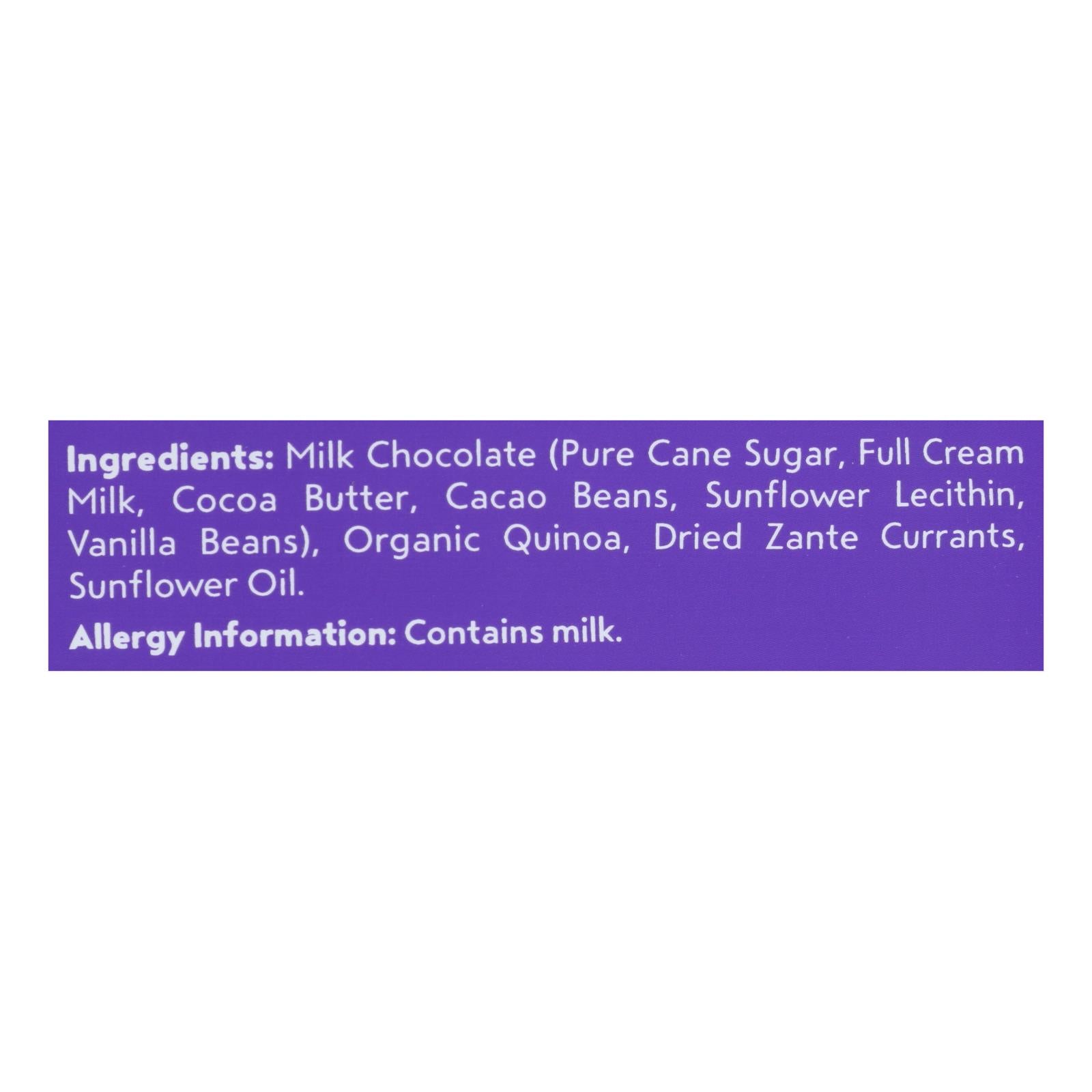 Undercover Quinoa, Undercover Quinoa - Crispy Quin Milk Chocolate Curra - Case of 12 - 2 OZ (Pack of 12)