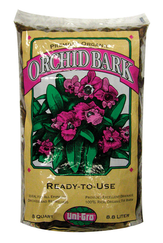 REDI-GRO CORPORATION, Uni-Gro Orchid Bark Brown Bark Mulch 8 qt. for All Epiphytic Orchids & Bromeliads 2 in. D Coverage