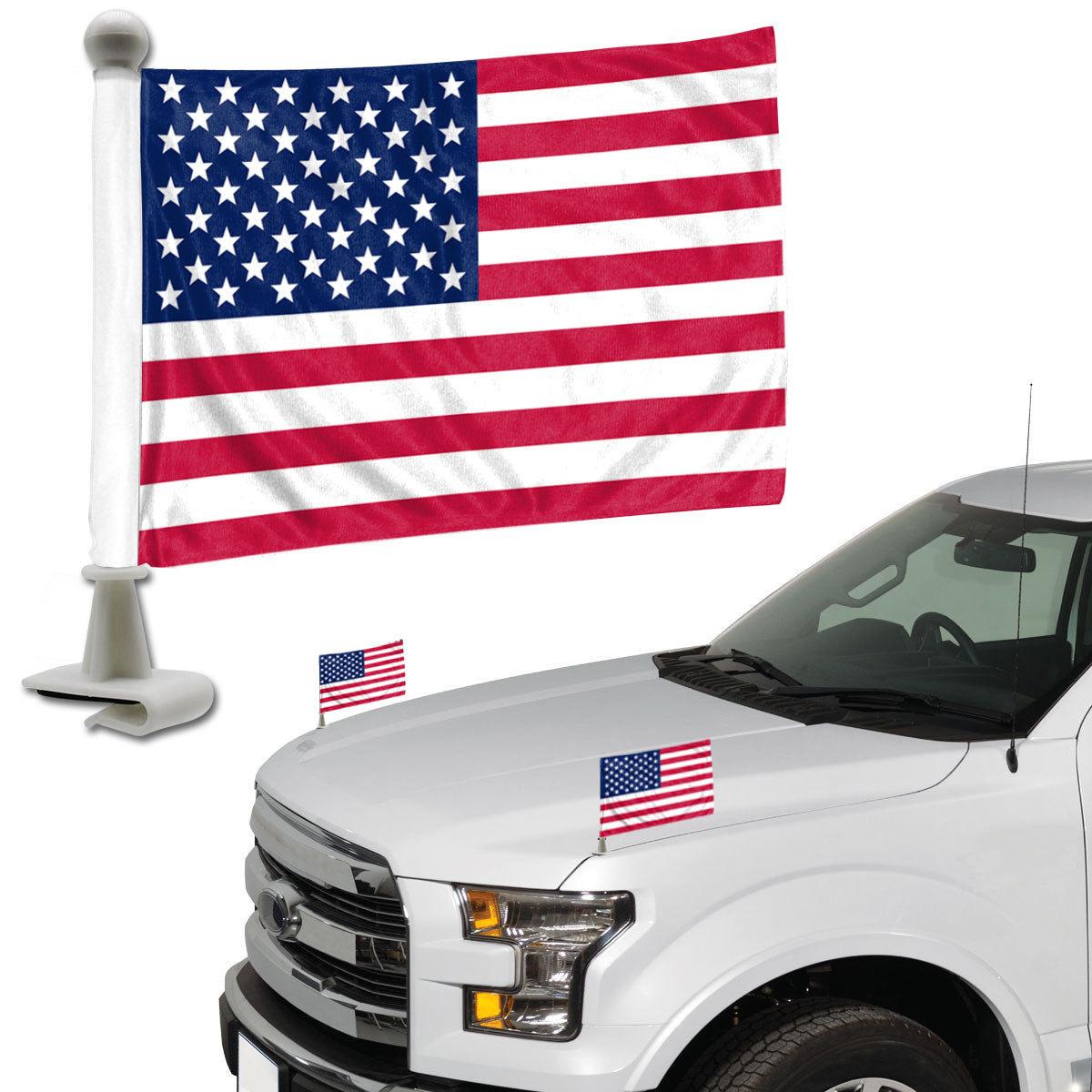 FANMATS, United States, USA Ambassador Car Flags - 2 Pack