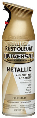 Universal, Universal Paint & Primer Metallic Spray Paint,  Pure Gold, 12-oz.