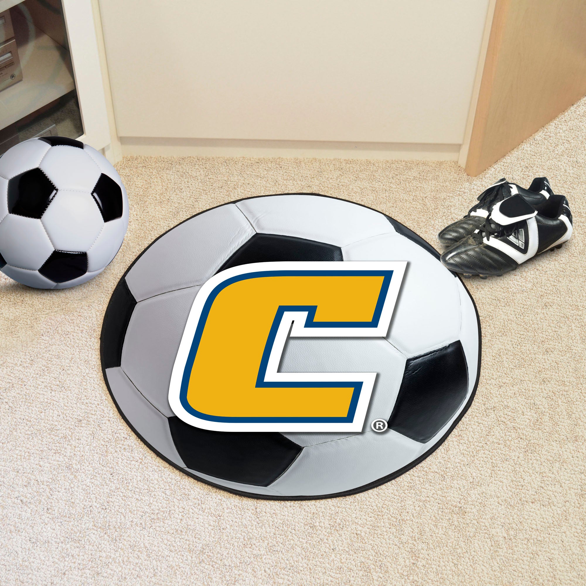 FANMATS, University Tennessee Chattanooga Soccer Ball Rug - 27in. Diameter