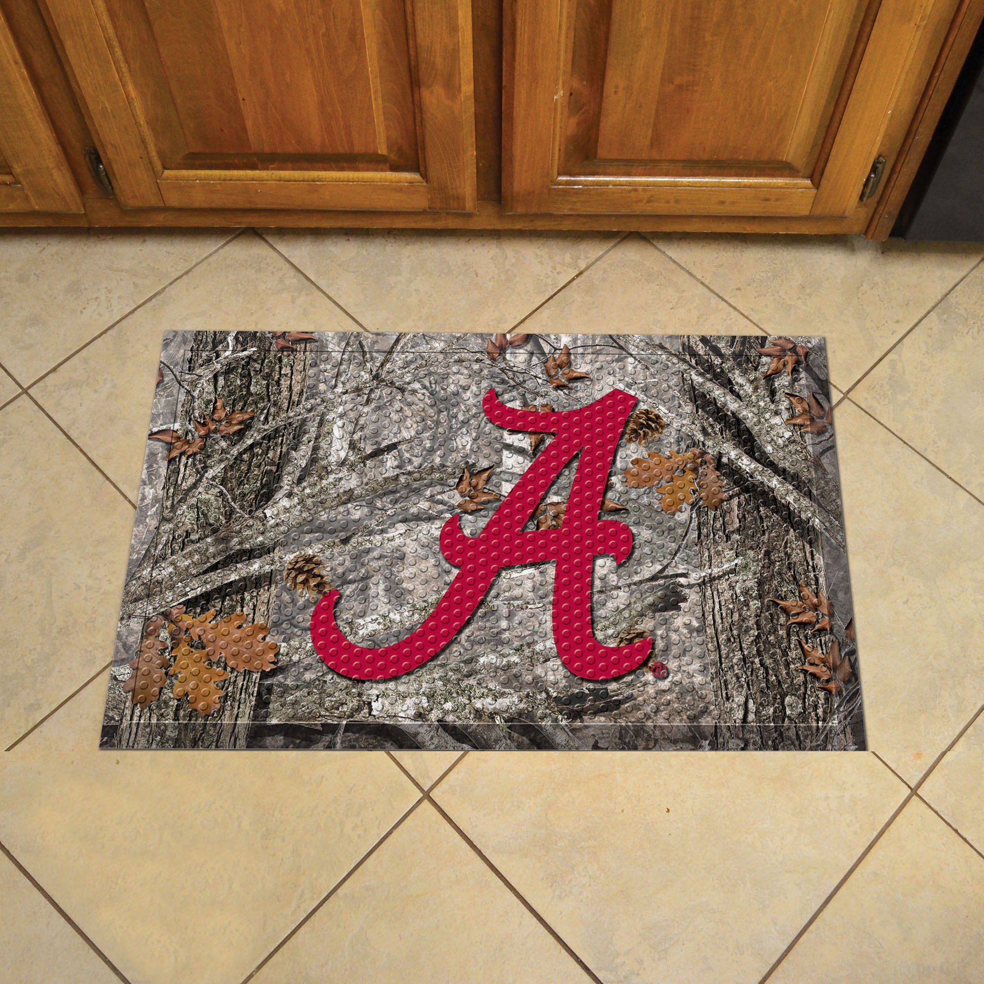 FANMATS, University of Alabama Camo Rubber Scraper Door Mat