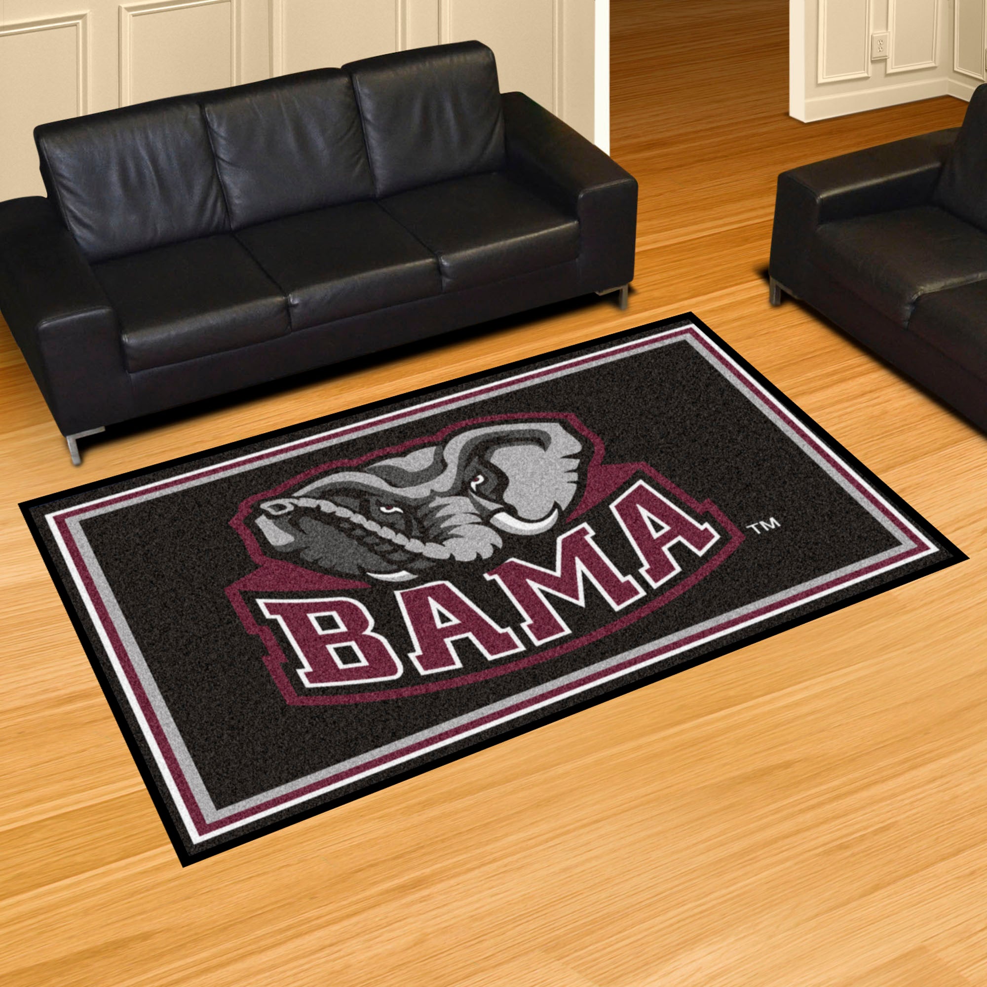 FANMATS, University of Alabama Crimson Tide 5ft. x 8 ft. Plush Area Rug