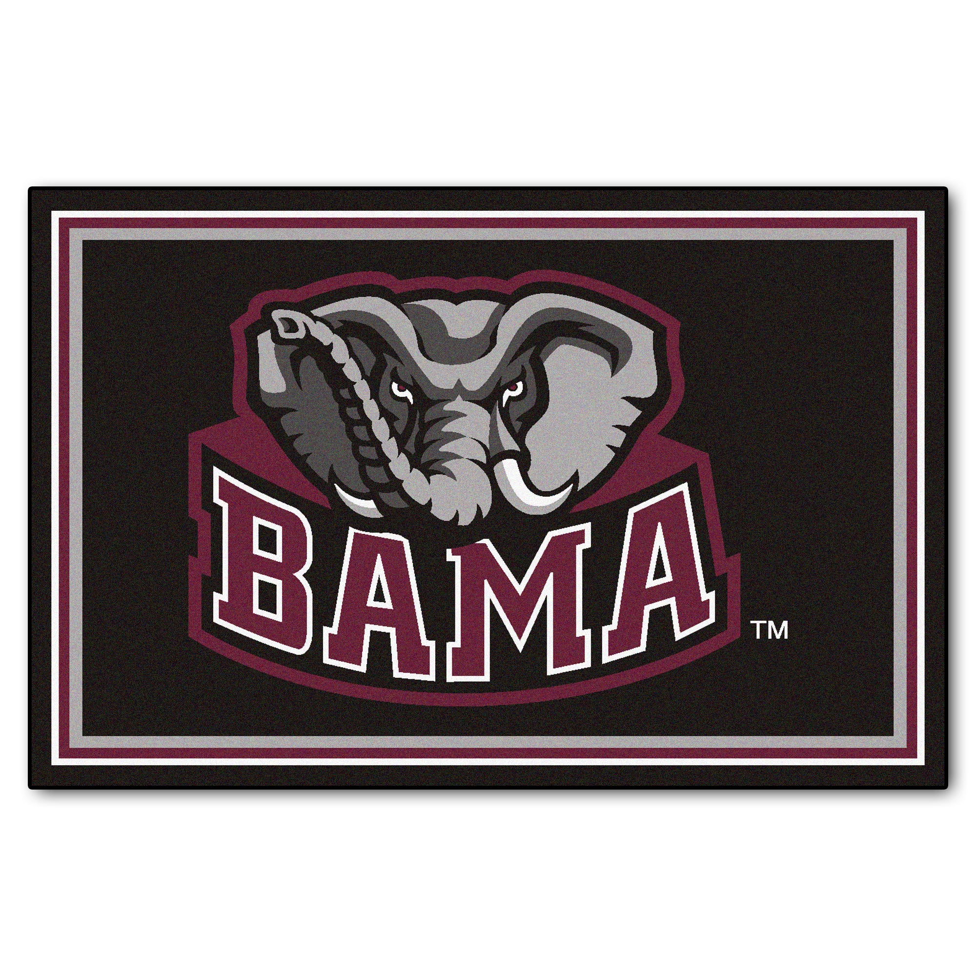 FANMATS, University of Alabama Crimson Tide 5ft. x 8 ft. Plush Area Rug