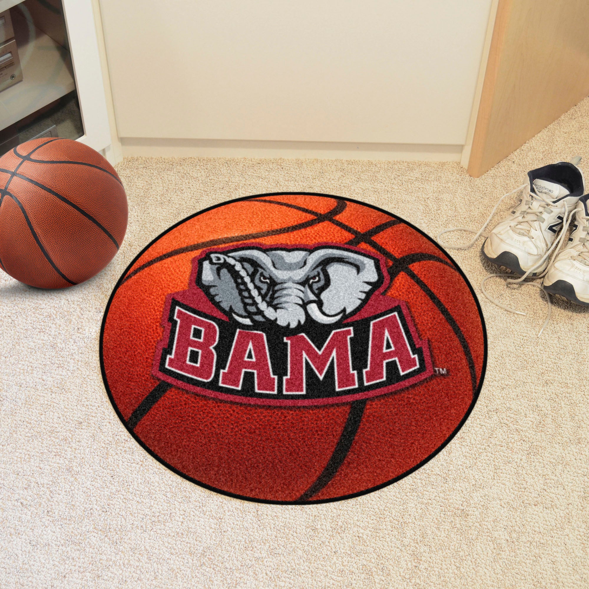 FANMATS, University of Alabama Crimson Tide Basketball Rug - 27in. Diameter