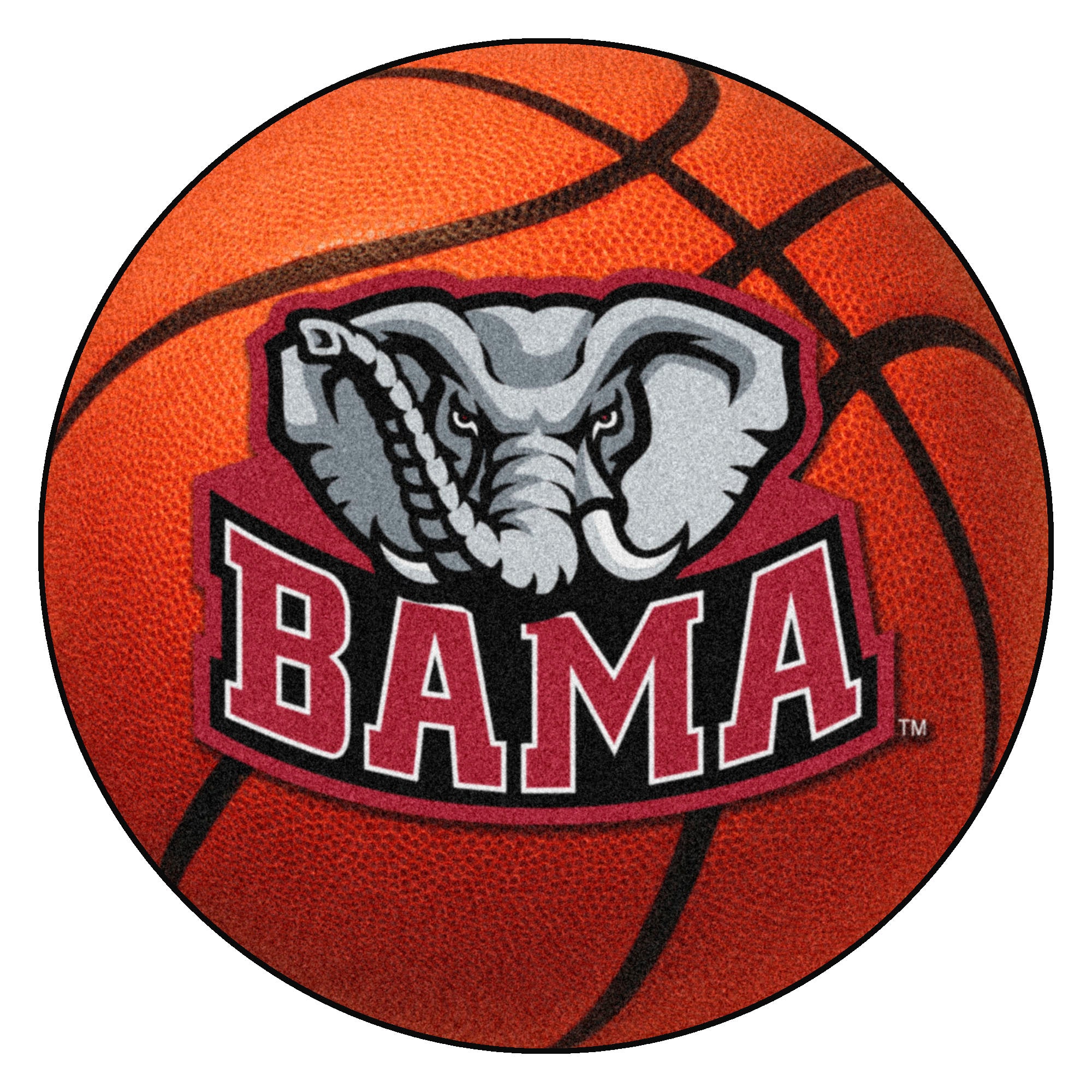 FANMATS, University of Alabama Crimson Tide Basketball Rug - 27in. Diameter