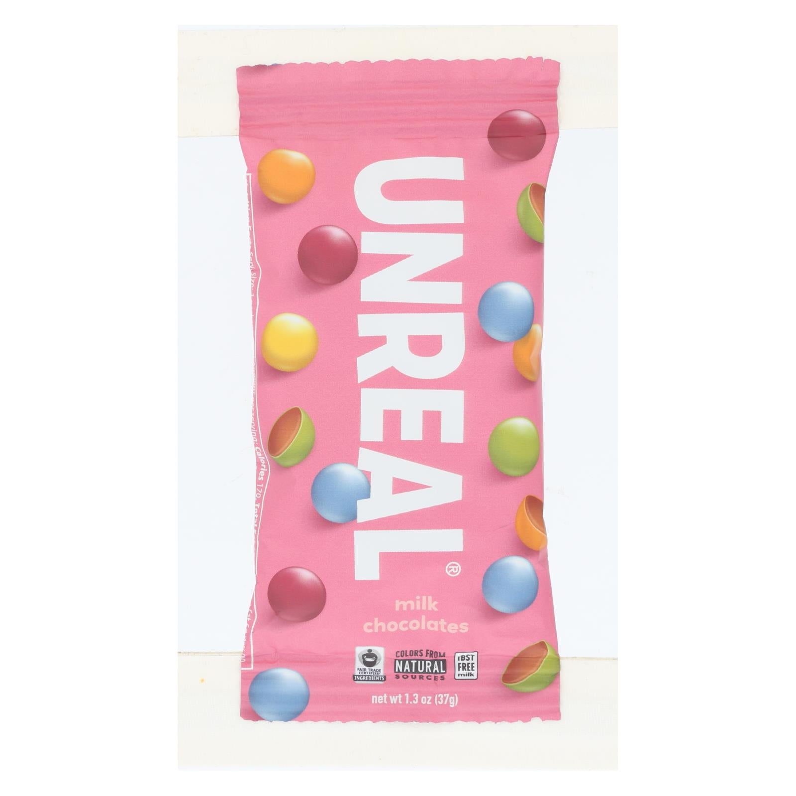 Unreal, Unreal - Chocolate Gems Milk Chocolate - Case of 12 - 1.3 OZ (Pack of 12)