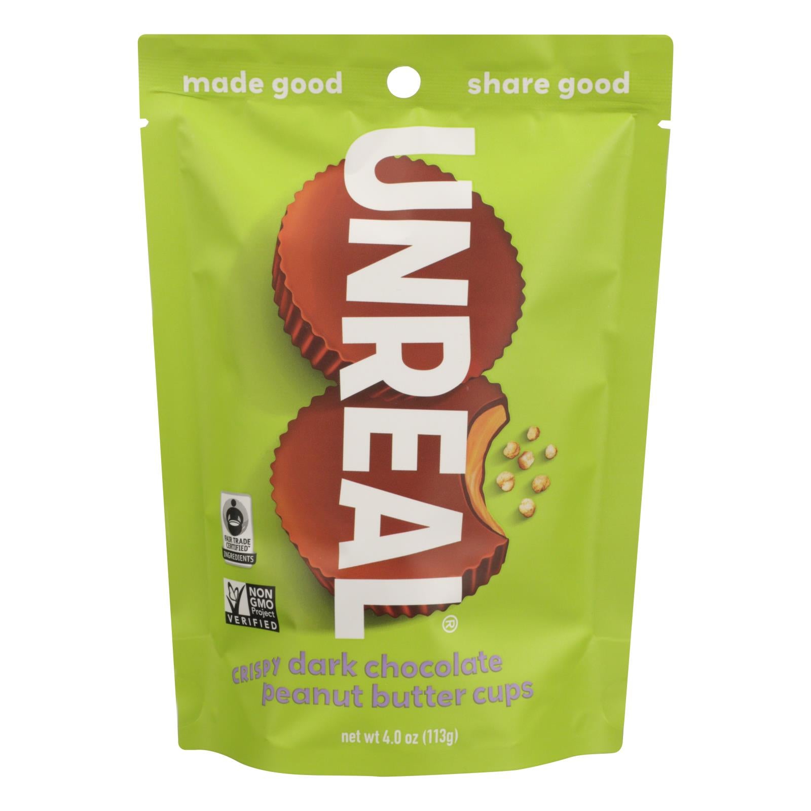 Unreal, Unreal Dark Chocolate Crispy Quinoa Cups - 6 Bags (Pack of 6)