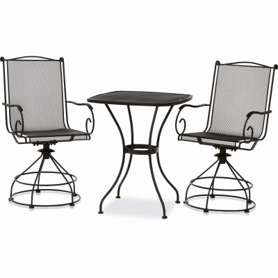 Uptown, Uptown 3-Pc. Bistro / Balcony Set, Motion Chairs, Black Steel