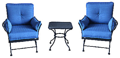 Four Seasons Courtya, Uptown 3-Pc. Chat Set, Steel Spring Rocker Chairs