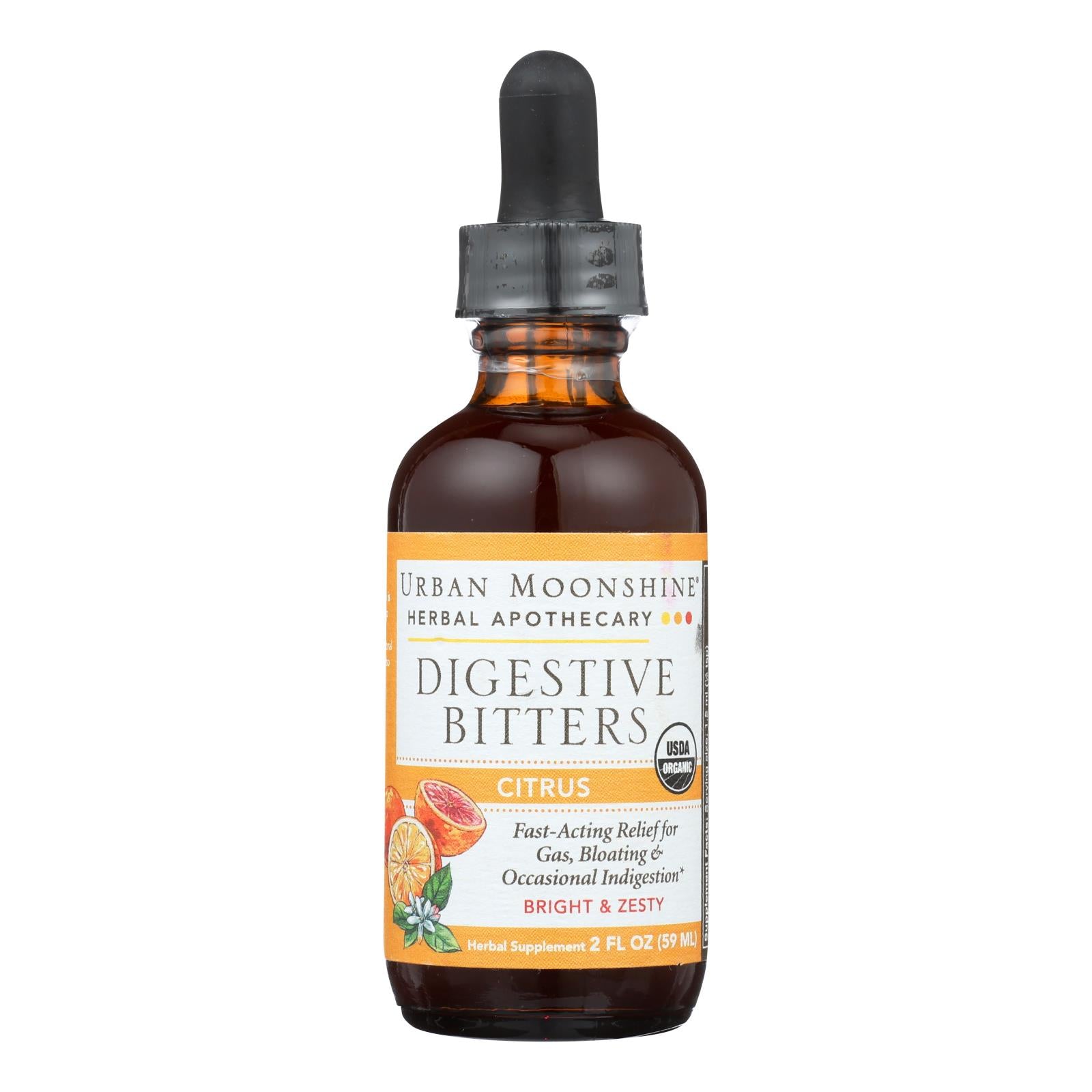 Urban Moonshine, Urban Moonshine - Digestive Bitters - Citrus - Dropper - 2 fl oz.