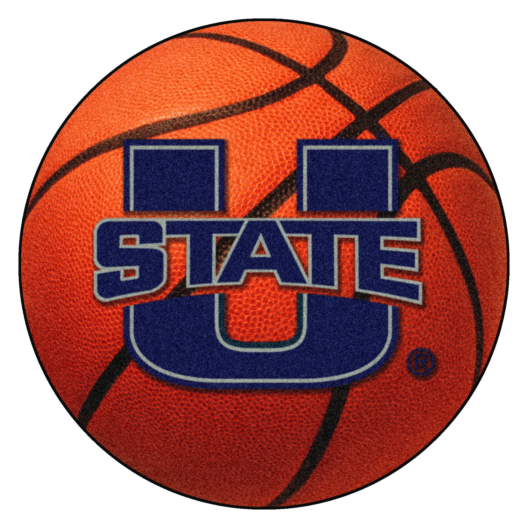 FANMATS, Utah State University Basketball Rug - 27in. Diameter