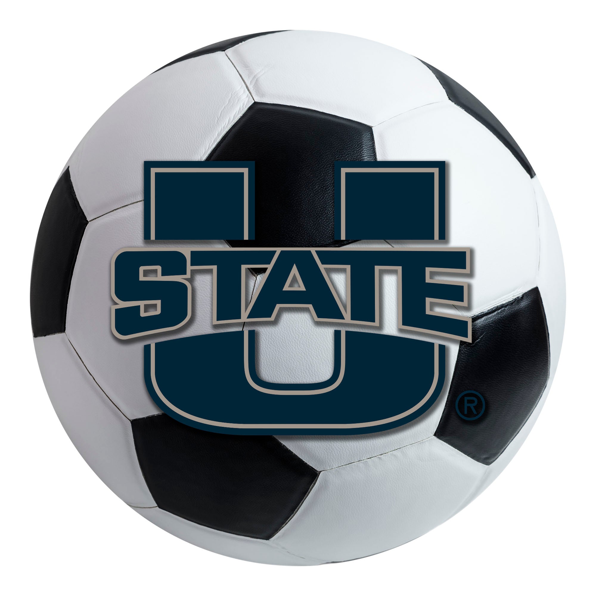 FANMATS, Utah State University Soccer Ball Rug - 27in. Diameter