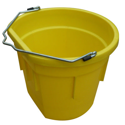 Qingdao Huatian Hand Truck, Utility Bucket, Flat Sided, Yellow Resin, 20-Qts.