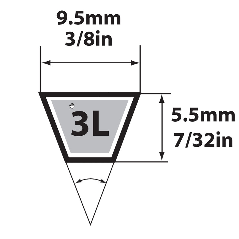 MBL USA, V Belt 3/8" X 48"