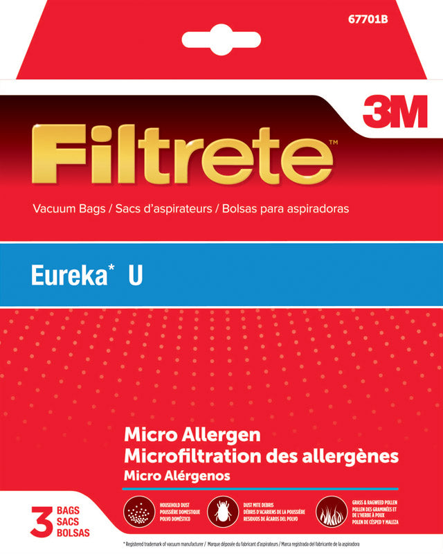 3M, Vac Bag Eureka U 3Pk