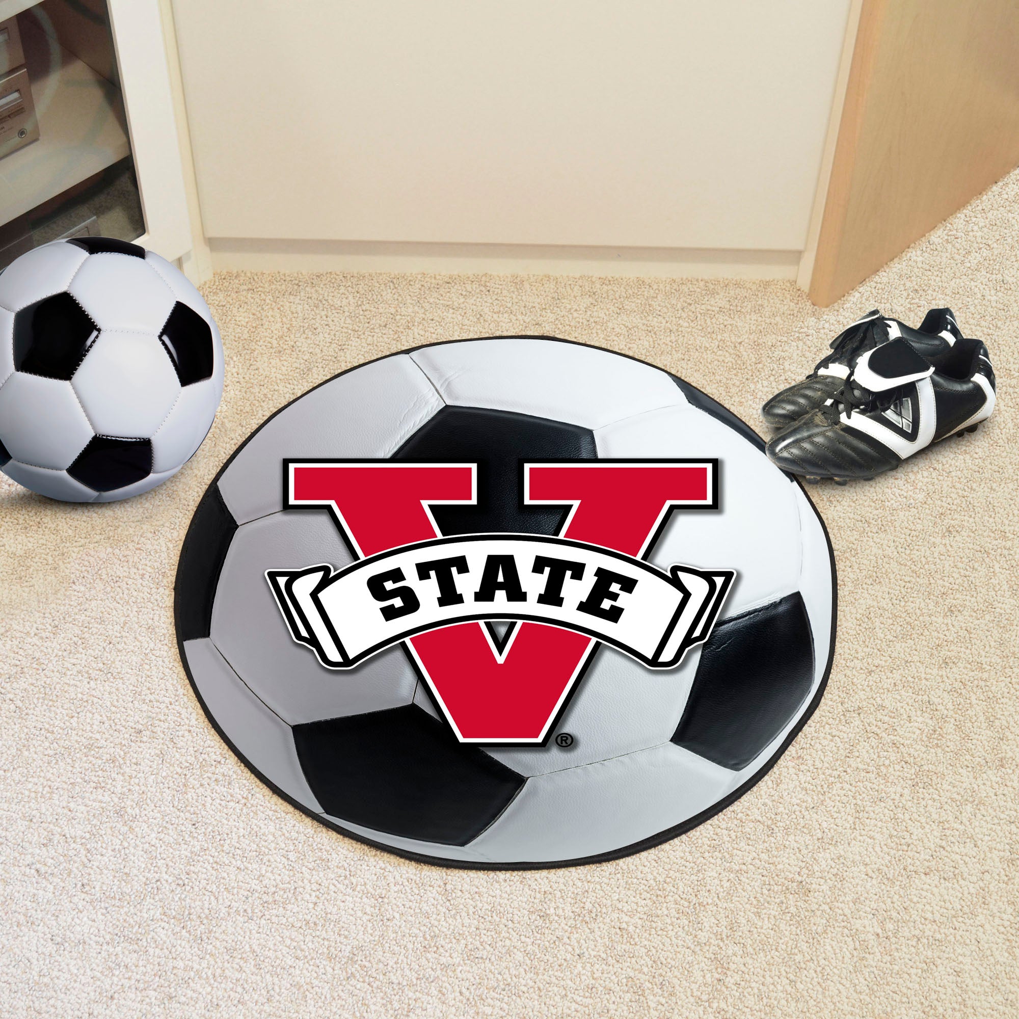 FANMATS, Valdosta State University Soccer Ball Rug - 27in. Diameter