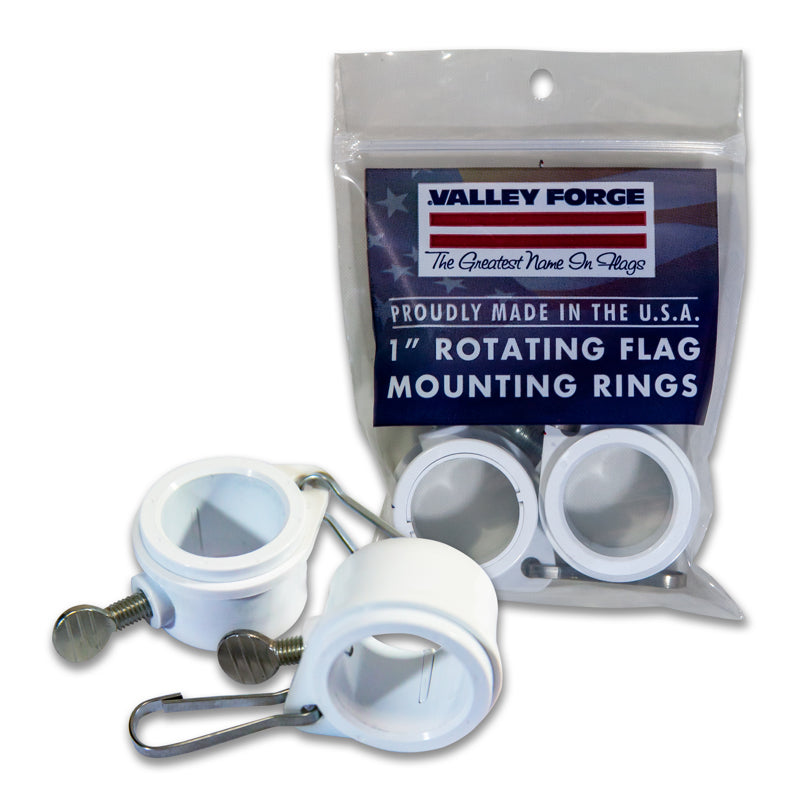 VALLEY FORGE FLAG COMPANY LLC, Valley Forge 1 in. L Plastic Flag Mounting Rings Brushed