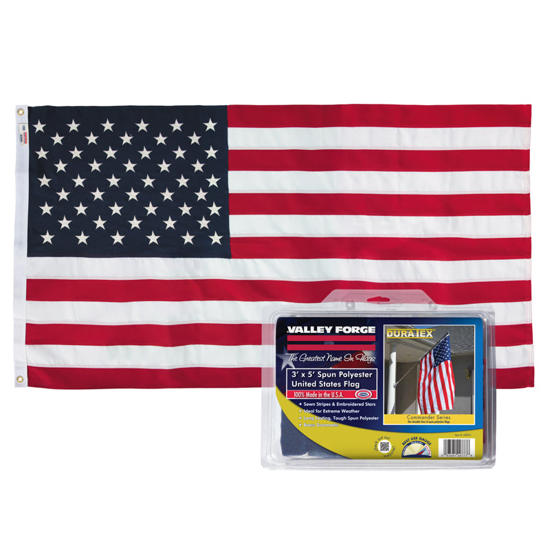 VALLEY FORGE FLAG COMPANY LLC, Valley Forge American Flag 3 in. H X 5 ft. W