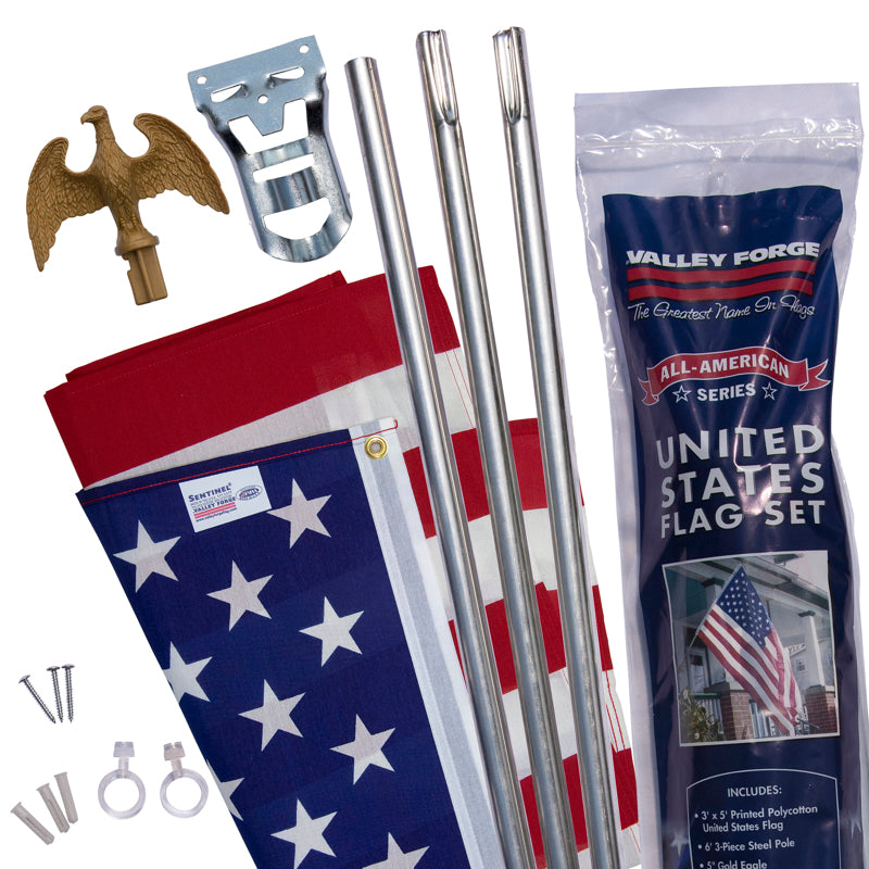 VALLEY FORGE FLAG COMPANY LLC, Valley Forge American Flag Kit 36 in. H X 60 in. W